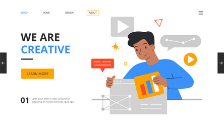 graphic designer creating website or application vector image