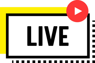 Live streaming banner with play button online vector