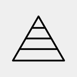 pyramid chart icon in line style for any projects vector image