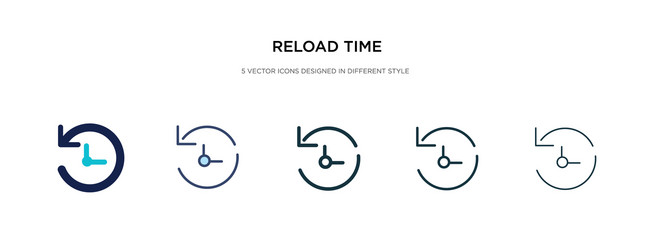 reload time icon in different style two colored vector image