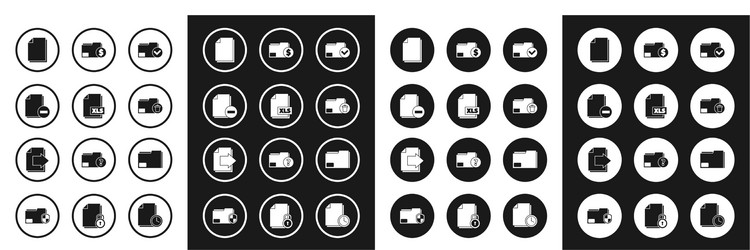 set document folder and check mark xls file vector image