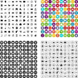 100 communication icons set variant vector