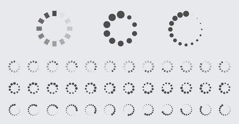 circular loading buffering icons set vector image
