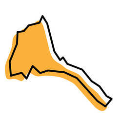 eritrea simplified map vector image