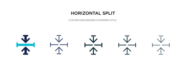 horizontal split icon in different style two vector image