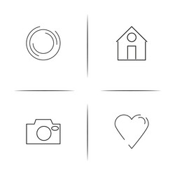 interface simple linear icon setsimple outline vector image