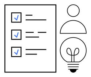 Minimalist Checklists with Checkmarks vector image