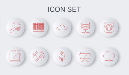 set line network cloud connection open in new vector image