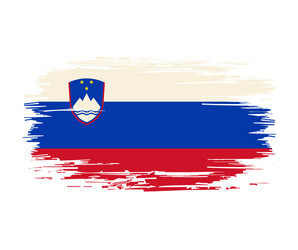 Slovenian Flag Grunge Brushstroke Vector Image
