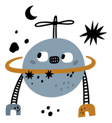 automatic robotic planet space exploration vector image