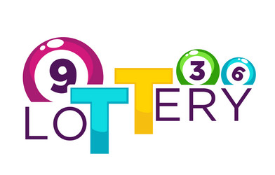 Lottery bright commercial logotype with numbered vector