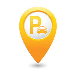 Parking icon map pointer yellow vector