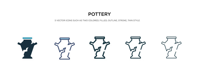 Pottery icon in different style two colored vector