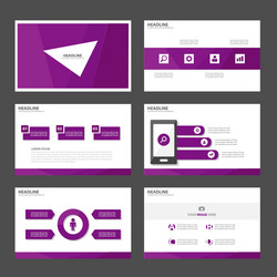 Purple polygon presentation templates infographic vector