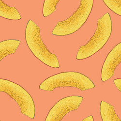 seamless pattern with ripe mango slice vector image