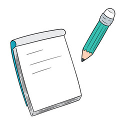 set notebook and pencil vector image