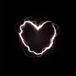 Shining heart love power symbol electric line vector