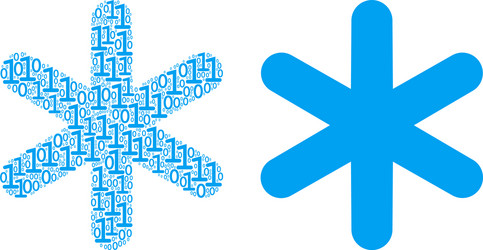 snowflake mosaic of binary digits vector image