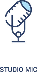 studio mic concept 2 colored icon simple line vector image