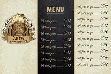 template for restaurant menu vector