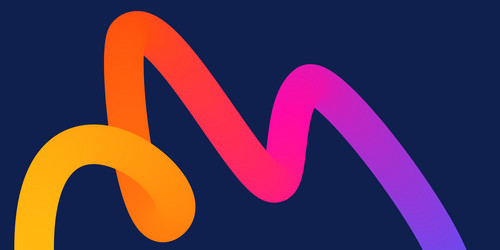 template with colorful gradient squiggles shapes vector image