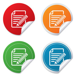 edit document sign icon content button vector image