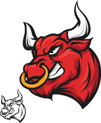 Furious Bull Head Vector Image
