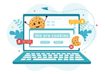 internet cookies technology with track cookie vector image