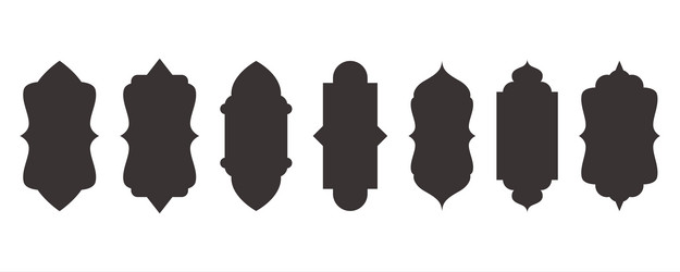 islamic shapes ramadan window frame design Vector Image