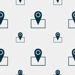 Map pointer icon sign seamless pattern vector