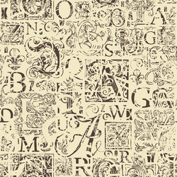 seamless pattern with capital and initial letters vector image