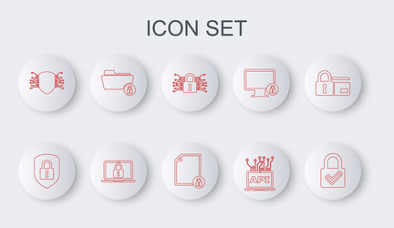 set line lock and check mark shield security vector image