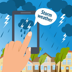 weather smart phone storm vector