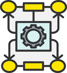 algorithm line filled icon design vector image