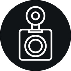 camera device with flash line block style icon vector image
