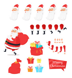 christmas set of santa claus part create character vector image