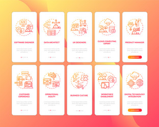 Digitization onboarding mobile app page screen vector