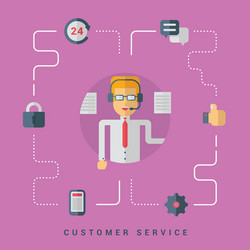 flat conceptual customer service operator vector