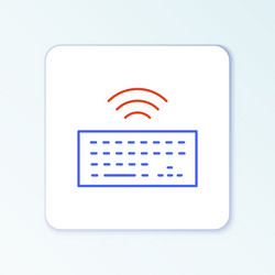 line wireless computer keyboard icon isolated vector image