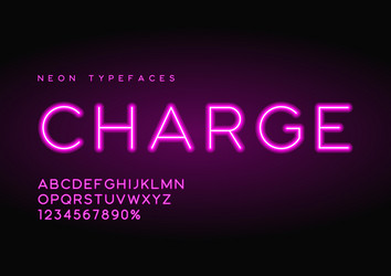 Neon Typefaces - Linear & Bold Vector Image