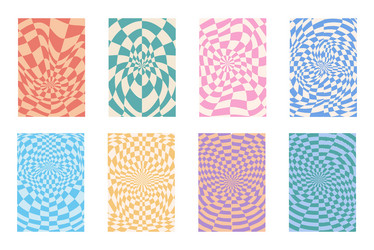 Psychedelic Checkerboard Patterns vector image