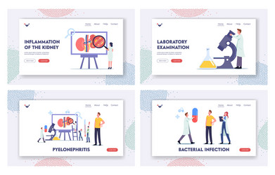 pyelonephritis landing page template set tiny vector