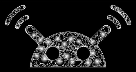 bright web network robot radio signal with light vector image
