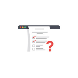 checklist with marked items and a question mark vector image
