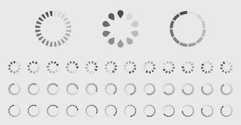 circular loading buffering icons set vector image