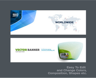 Modern Website Header Set - Abstract Shapes vector image