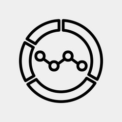 pie chart icon in line style for any projects vector image