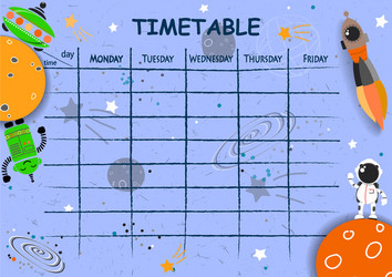 School timetable background with hand drawn Vector Image