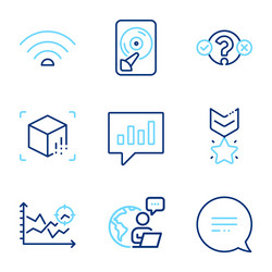technology icons set included icon as quiz test vector image