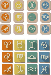 all zodiac symbol icon vector